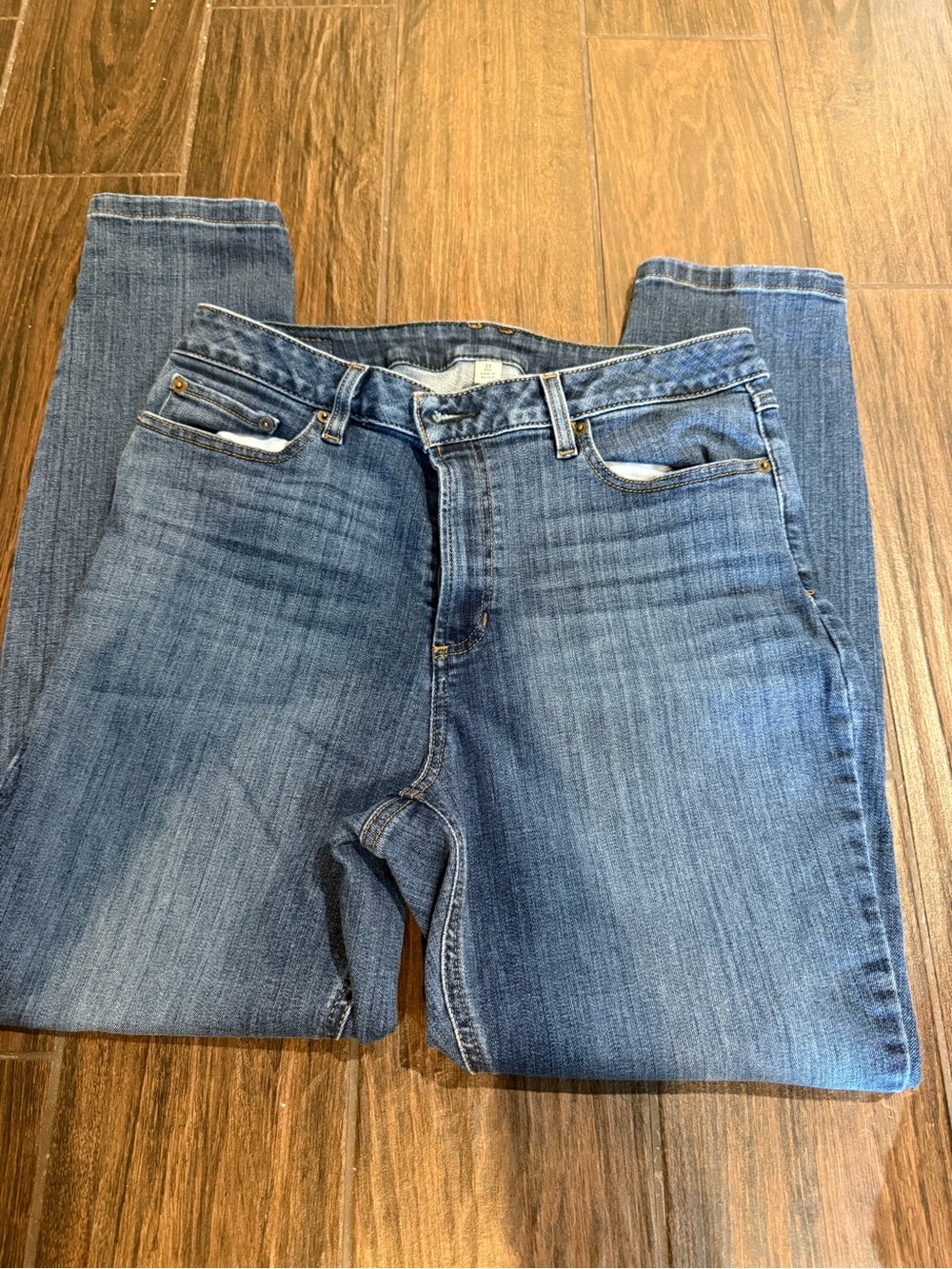 L.L. Bean Straight-Leg Jeans in Medium Blue Wash